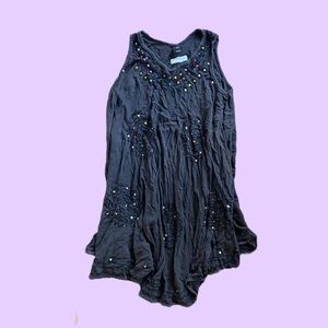 Vintage y2k Boho Sequins Black Sundress 🔥